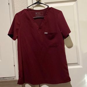 Figs Scrub Top - Maroon
